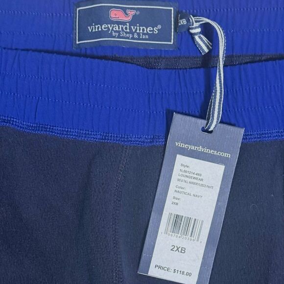 VINEYARD VINES Navy Harbor Fleece Pants Size Men's Big & Tall 2XB - Picture 6 of 6